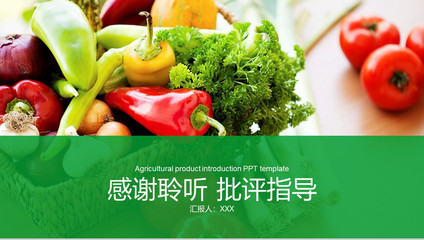 农产品介绍商务计划PPT模板